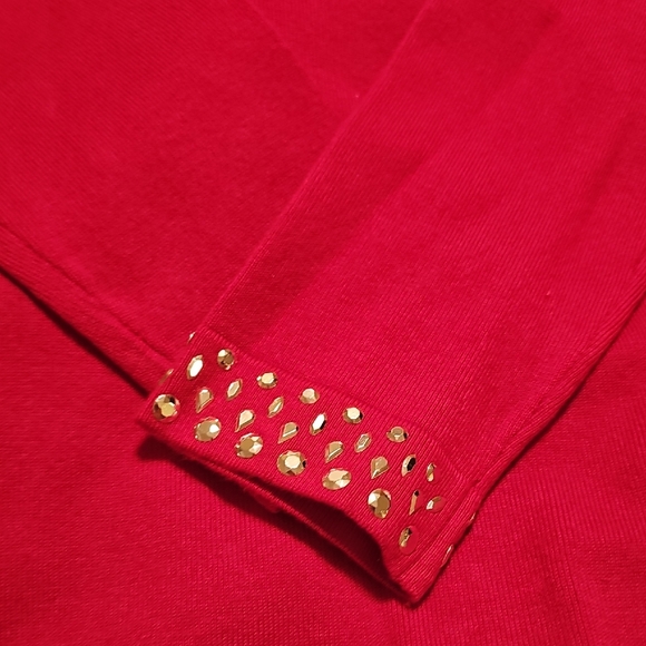 Belldini Red Tunic Sweater with Stud Accents Womans Large - Picture 5 of 10